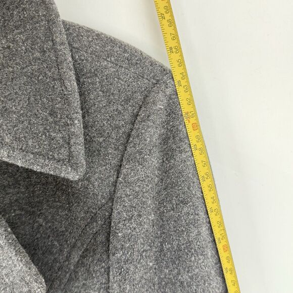Marc New York Gray Wool Trench Coat Double Breasted Belted Women’s Size 6 Small - Picture 15 of 16